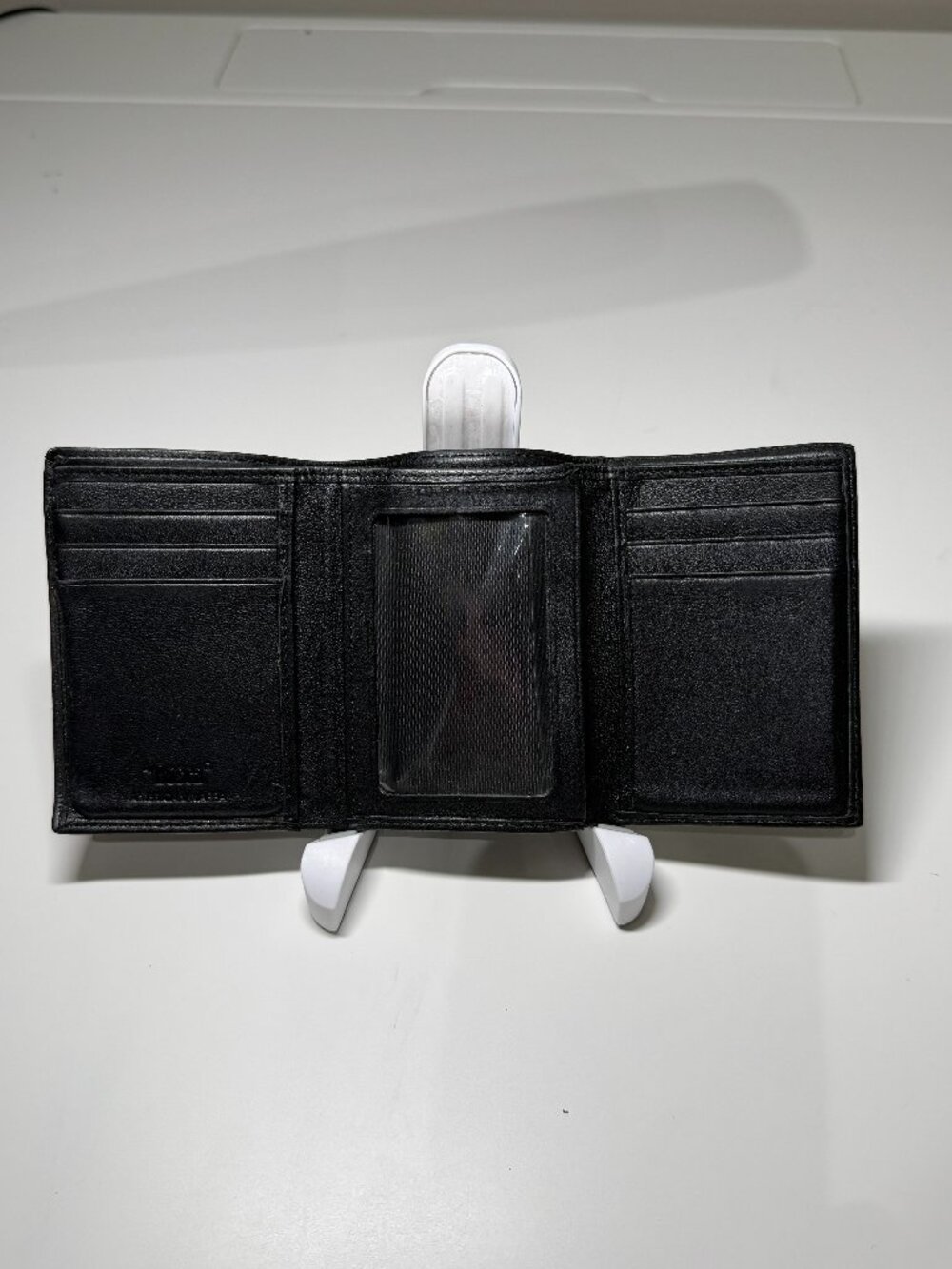 Bosca Nappa Leather Double ID Trifold Wallet Black